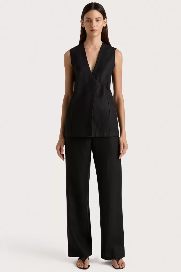 Cheap Faithfull the Brand Lulea Wrap Vest Black
