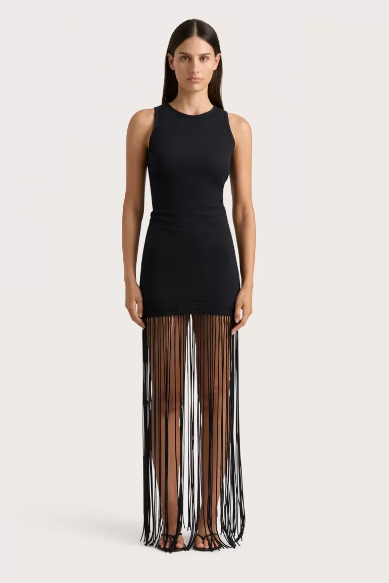 Fashion Faithfull the Brand Maceio Fringed Dress Black