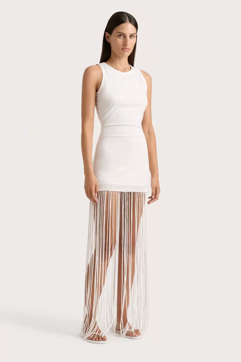Sale Faithfull the Brand Maceio Fringed Dress White