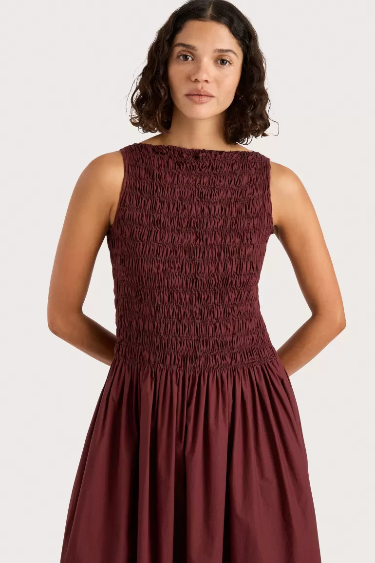Shop Faithfull the Brand Margot Maxi Dress Bordeaux