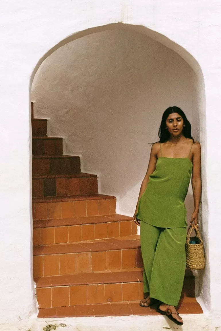 New Faithfull the Brand Monforte Pant Palm Green - Final Sale