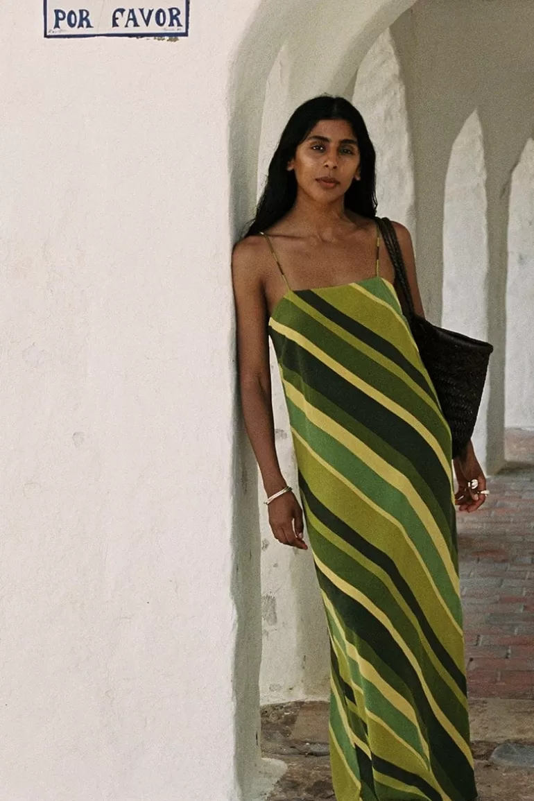 Clearance Faithfull the Brand Muni Maxi Dress Cisco Stripe Palm - Final Sale