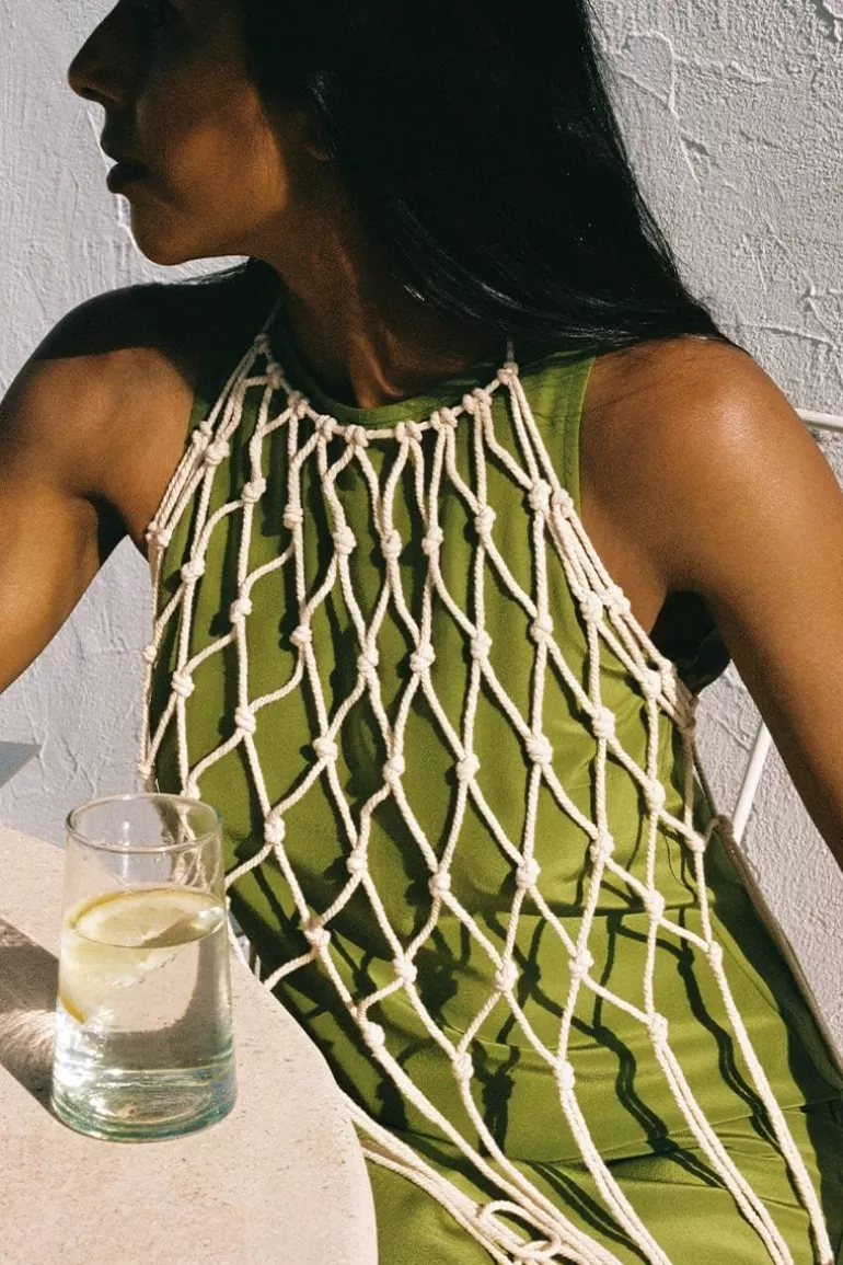 Shop Faithfull the Brand Nelas Macrame Top Off-White - Final Sale