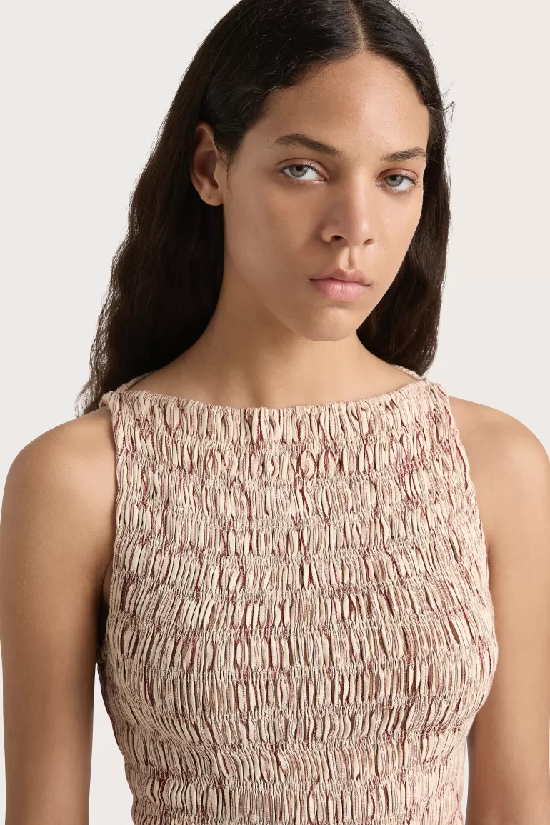 Outlet Faithfull the Brand Noa Mini Dress Pinstripe Garnet Blush
