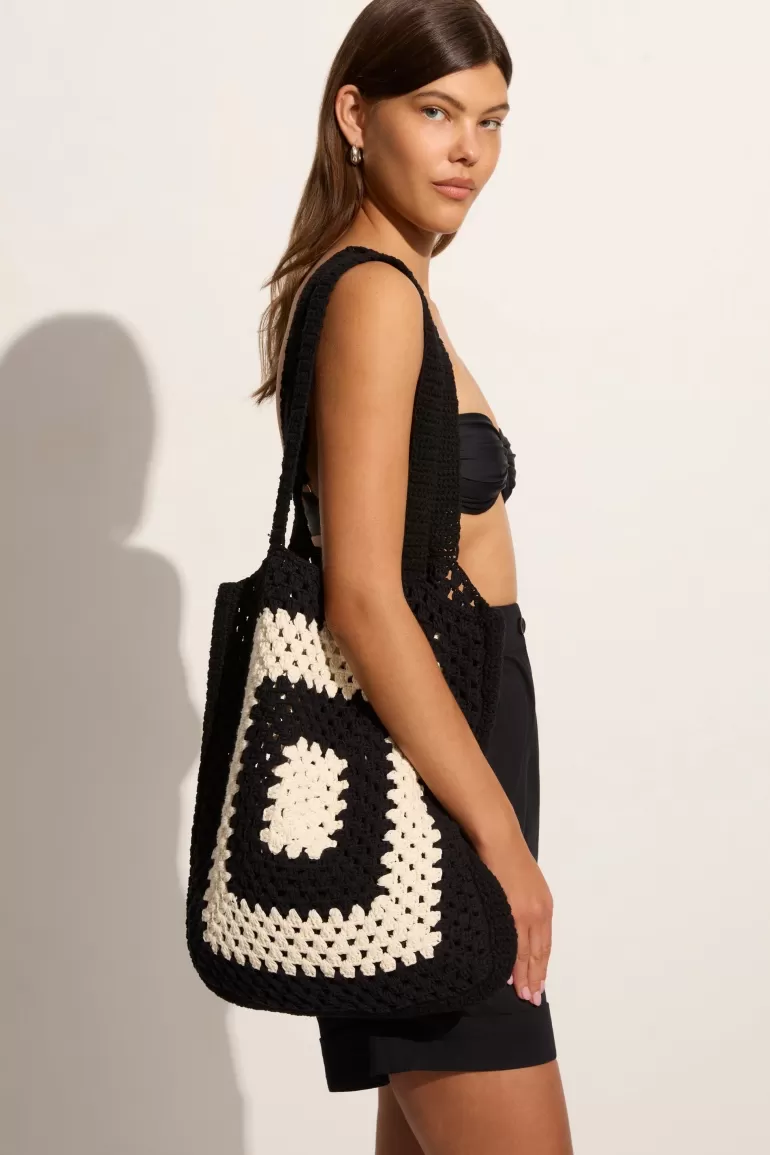 Online Faithfull the Brand Ostia Crochet Bag Black/Off White