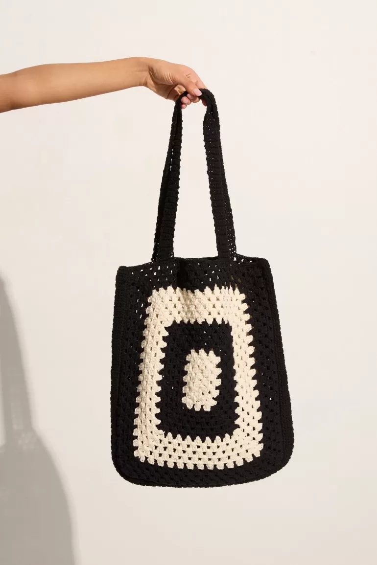 Online Faithfull the Brand Ostia Crochet Bag Black/Off White