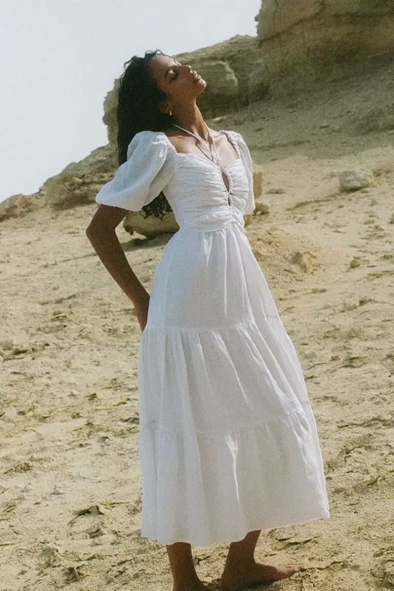 Discount Faithfull the Brand Palacio Midi Dress White - Final Sale