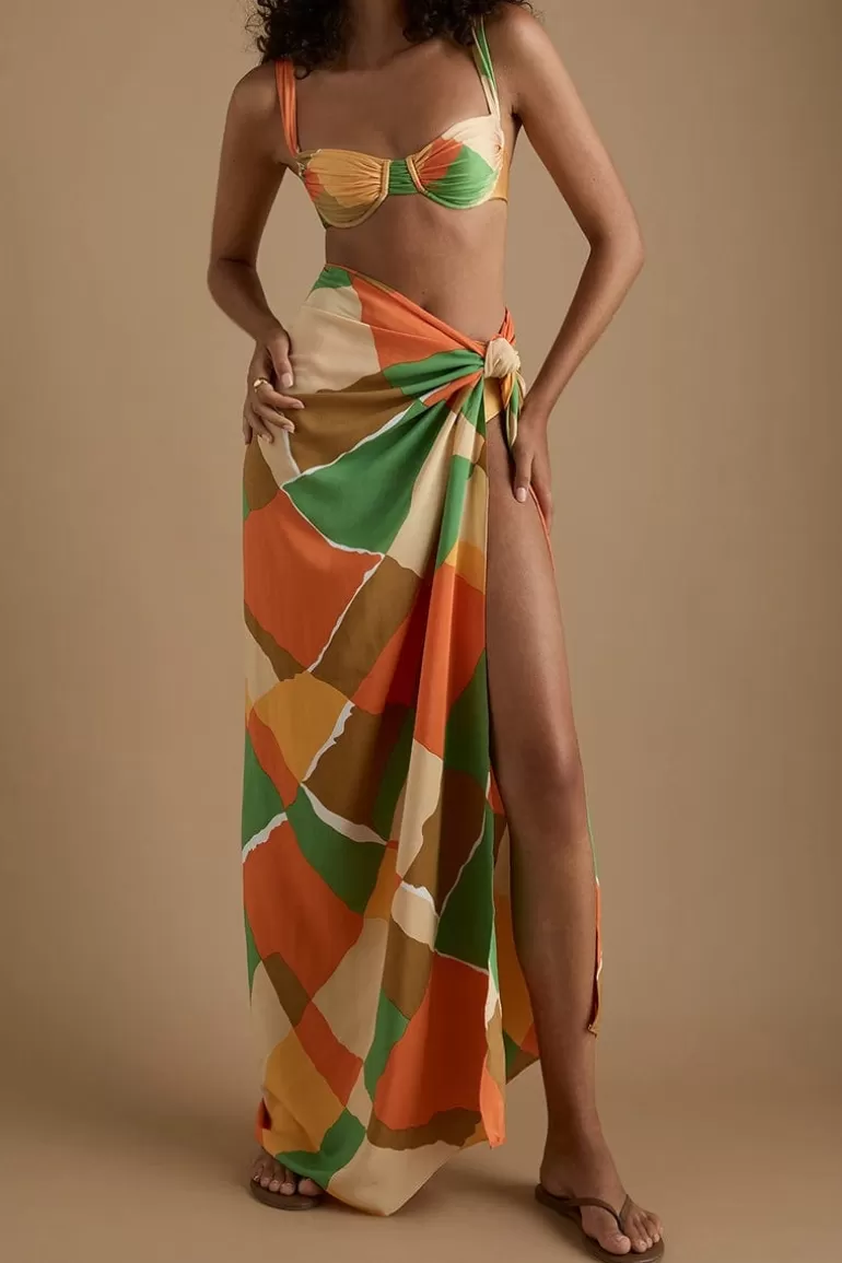 Clearance Faithfull the Brand Playa Scarf Costa Smeralda Print - Final Sale