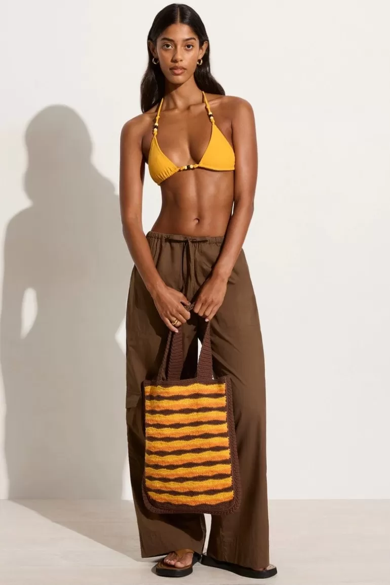 Shop Faithfull the Brand Pula Crochet Tote Bag Orange (Exclusive) - Final Sale