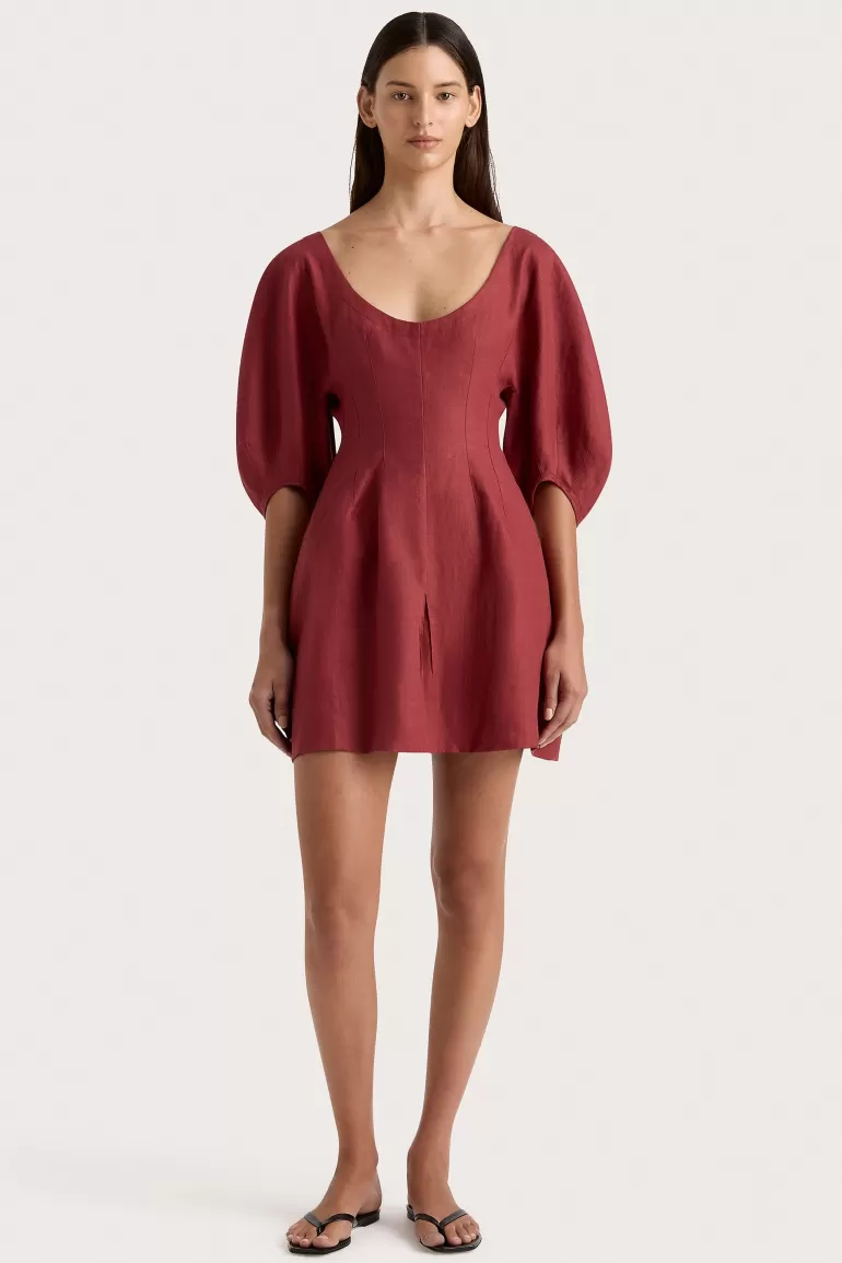 Fashion Faithfull the Brand Raynara Mini Dress Wine