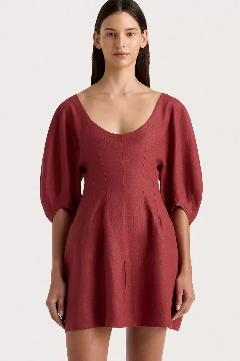 Fashion Faithfull the Brand Raynara Mini Dress Wine