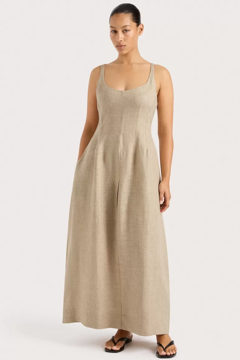 Cheap Faithfull the Brand Sanne Midi Dress Oatmeal