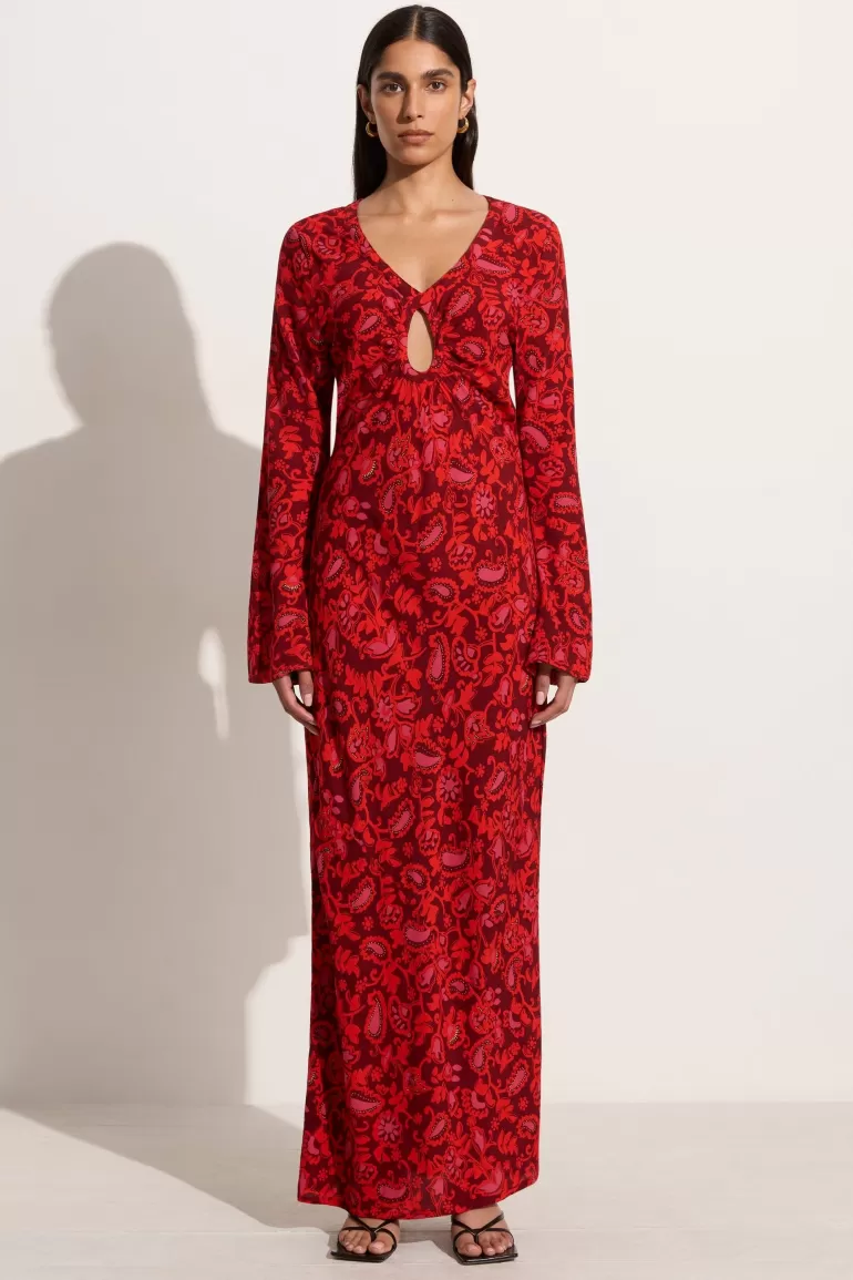 Hot Faithfull the Brand Santino Maxi Dress Selcetta Paisley Red