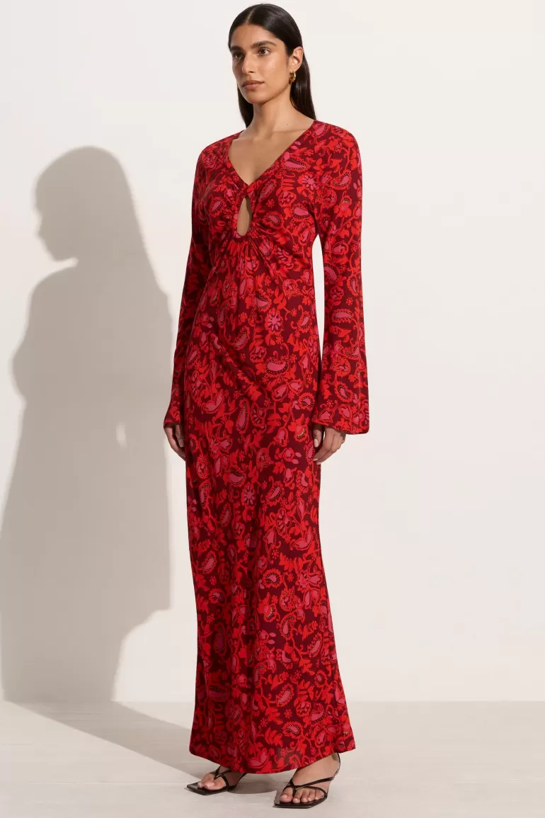 Hot Faithfull the Brand Santino Maxi Dress Selcetta Paisley Red