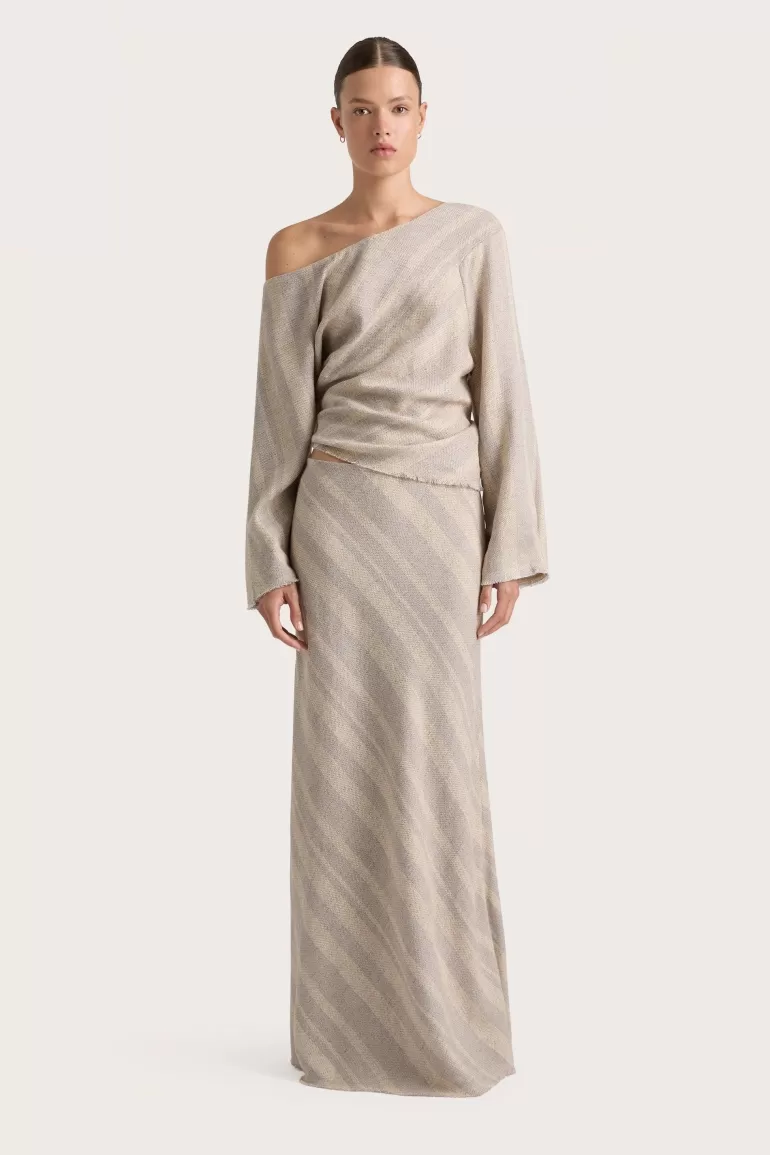 Clearance Faithfull the Brand Sao Paulo Skirt Sand Sky Stripe