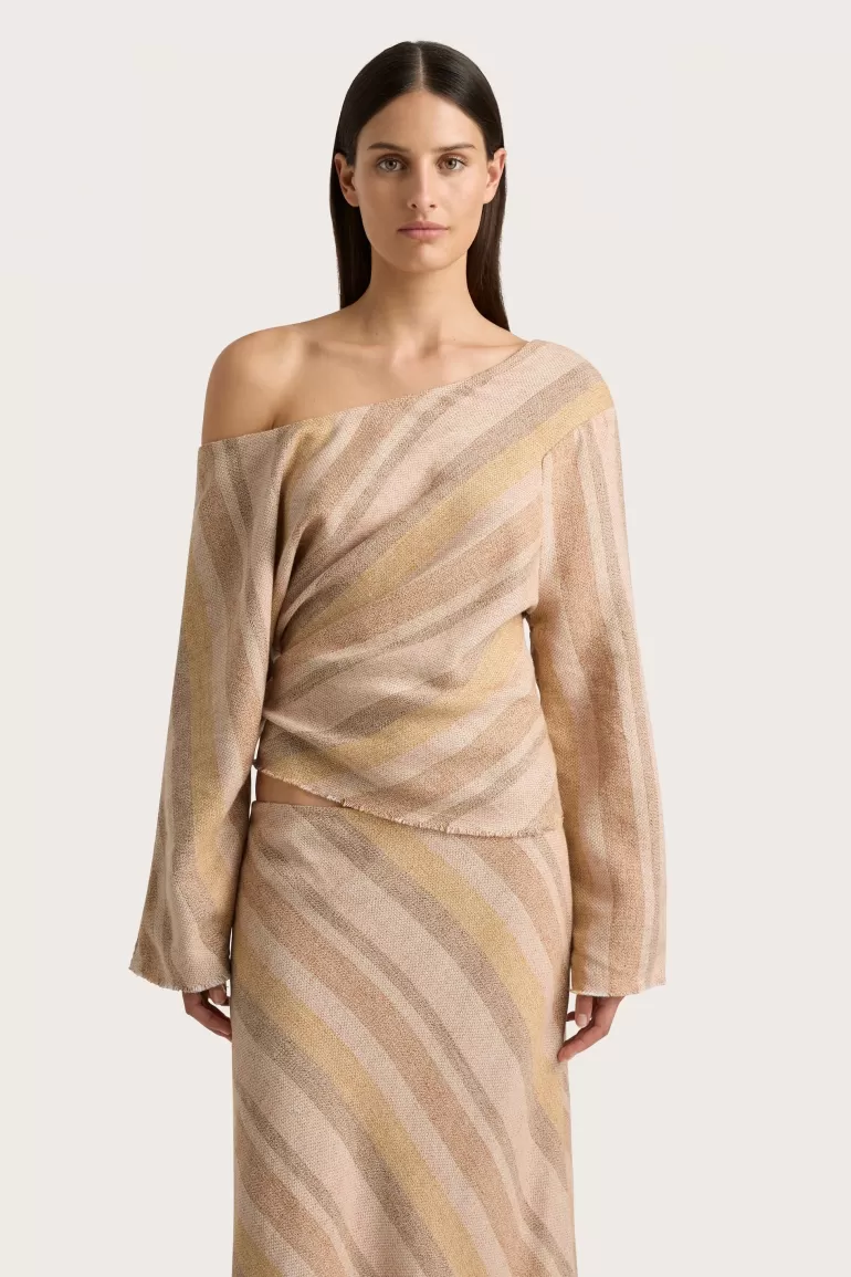 Cheap Faithfull the Brand Sao Paulo Top Terracotta Stripe