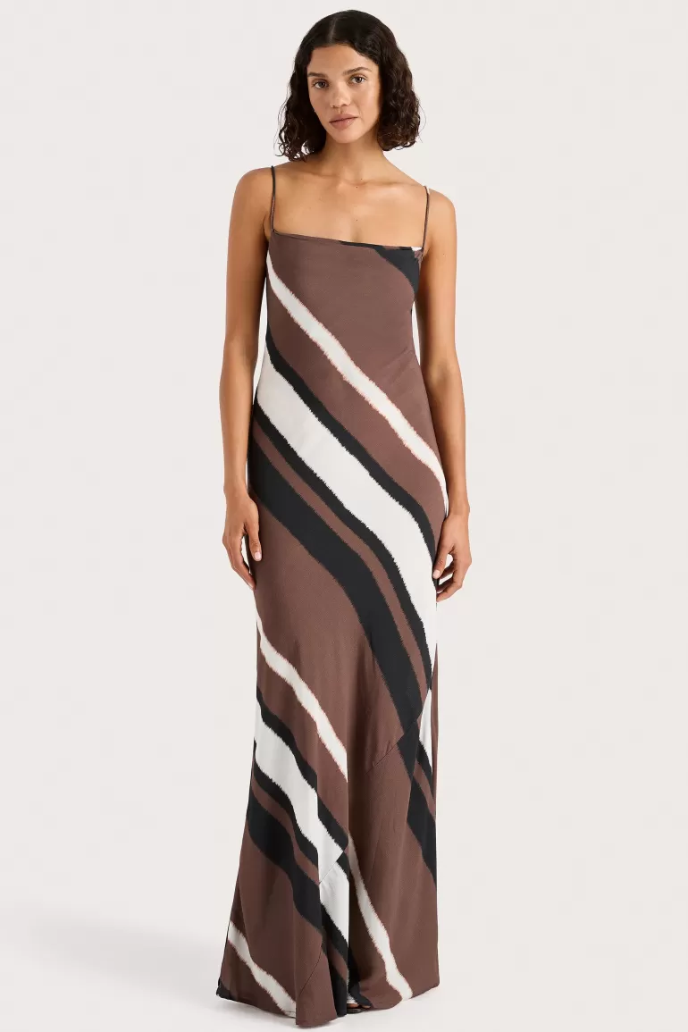 Fashion Faithfull the Brand Sisudo Maxi Dress Futura Stripe Chocolate