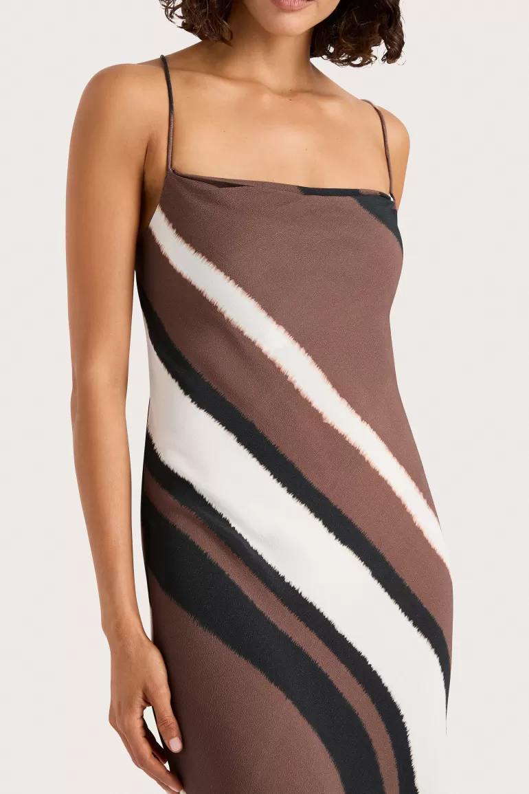 Fashion Faithfull the Brand Sisudo Maxi Dress Futura Stripe Chocolate