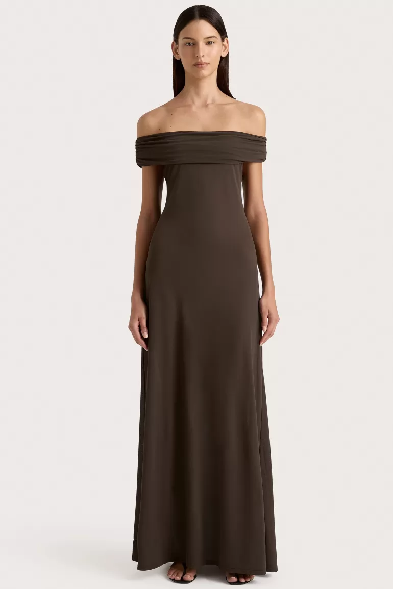 Fashion Faithfull the Brand Sofie Maxi Dress Chocolate Brown