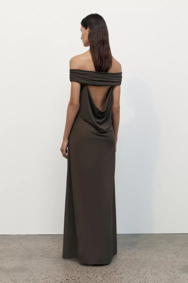 Fashion Faithfull the Brand Sofie Maxi Dress Chocolate Brown
