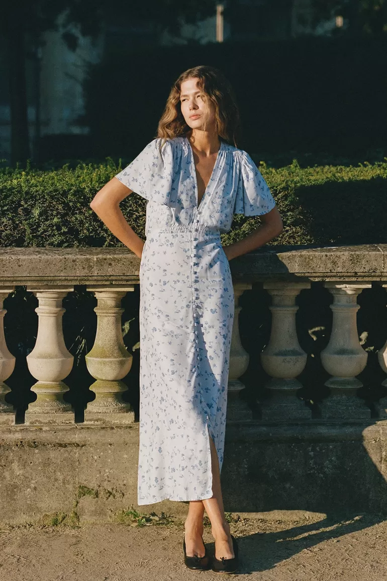 Outlet Faithfull the Brand Tae Midi Dress Blossom Blue
