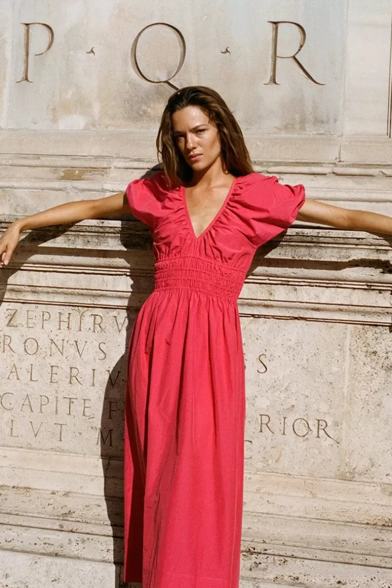 Outlet Faithfull the Brand Teatro Midi Dress Crimson - Final Sale
