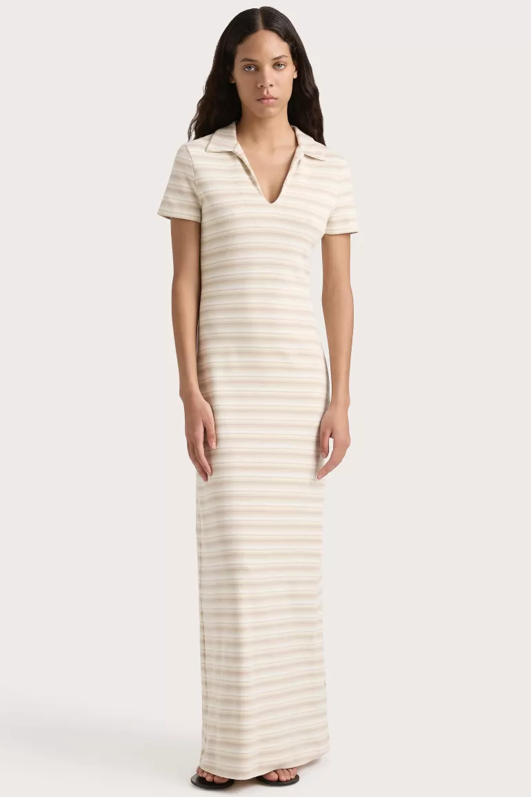 Hot Faithfull the Brand Tiesse Maxi Dress Cream Stripe