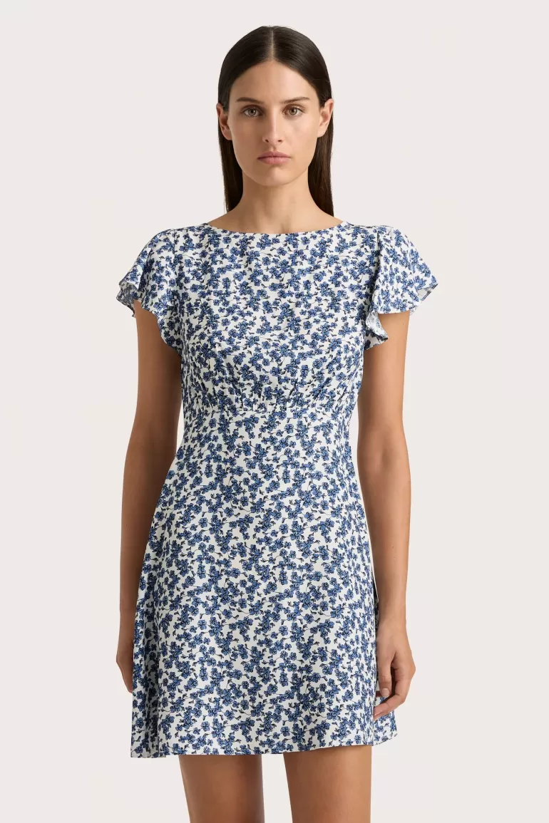 Clearance Faithfull the Brand Valras Mini Dress Leilani Mid Blue